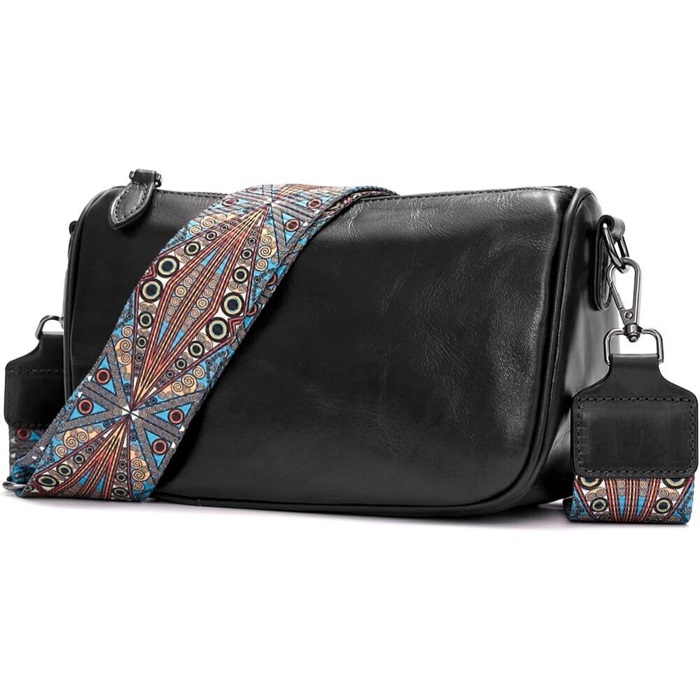 Genuine Leather Crossbody Bag Small Women's Travel Handbag with Adjustable Strap